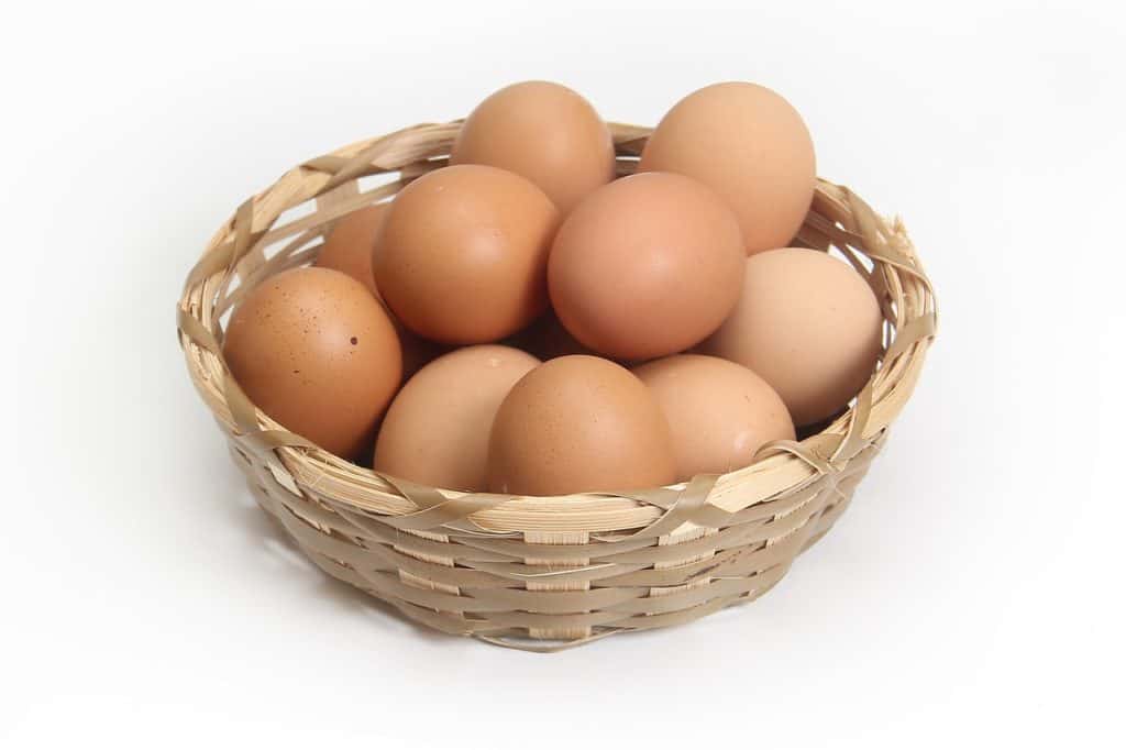 egg, basket, food